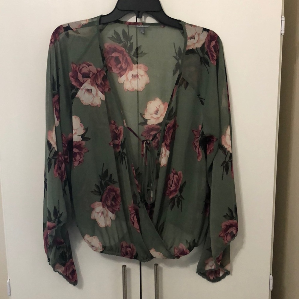 Floral blouse with tie